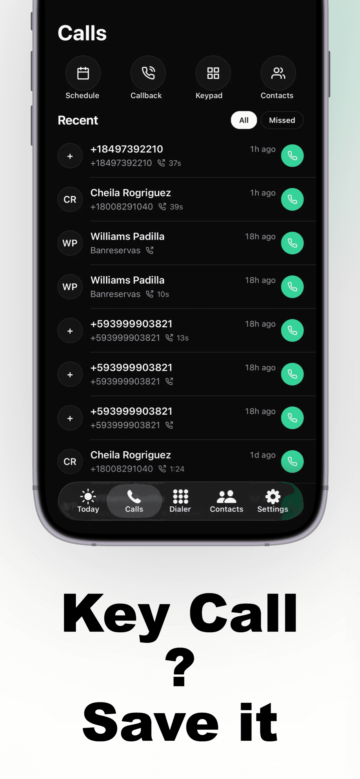 Key Calls — Save Them